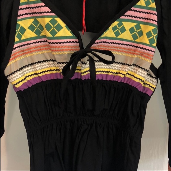 Cynthia Rowley Black Top With Multi Colors - Picture 8 of 8